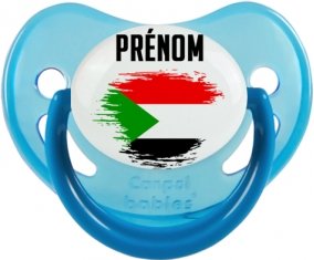 Drapeau effet pinceau Soudan avec prénom Sucete Physiologique Bleue phosphorescente