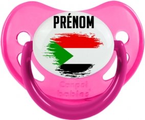 Drapeau effet pinceau Soudan avec prénom Sucete Physiologique Rose phosphorescente