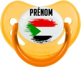 Drapeau effet pinceau Soudan avec prénom Sucete Physiologique Jaune phosphorescente