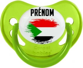 Drapeau effet pinceau Soudan avec prénom Sucete Physiologique Vert phosphorescente