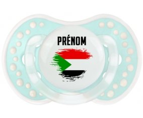 Drapeau effet pinceau Soudan avec prénom Tétine LOVI Dynamic Retro-turquoise-lagon classique
