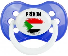 Drapeau effet pinceau Soudan avec prénom : Sucette Anatomique personnalisée