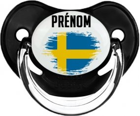 Drapeau effet pinceau Suède avec prénom Sucete Physiologique Noir classique
