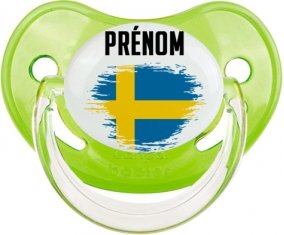 Drapeau effet pinceau Suède avec prénom Sucete Physiologique Vert classique