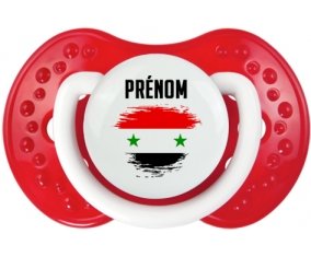 Drapeau effet pinceau République arabe syrienne avec prénom Sucette LOVI Dynamic Blanc-rouge classique