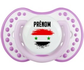 Drapeau effet pinceau République arabe syrienne avec prénom Sucette LOVI Dynamic Blanc-mauve classique