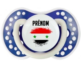 Drapeau effet pinceau République arabe syrienne avec prénom Sucette LOVI Dynamic Bleu-marine phosphorescente