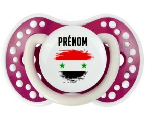 Drapeau effet pinceau République arabe syrienne avec prénom Sucette LOVI Dynamic Fuchsia phosphorescente