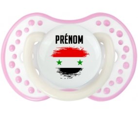 Drapeau effet pinceau République arabe syrienne avec prénom Sucette LOVI Dynamic Blanc-rose phosphorescente
