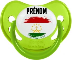 Drapeau effet pinceau Tadjikistan avec prénom Sucete Physiologique Vert phosphorescente