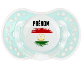 Drapeau effet pinceau Tadjikistan avec prénom Tétine LOVI Dynamic Retro-turquoise-lagon classique