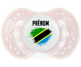 Drapeau effet pinceau Tanzanie avec prénom Sucette LOVI Dynamic Retro-rose-tendre classique