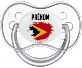 Drapeau effet pinceau Timor Leste avec prénom Sucete Anatomique Transparente classique