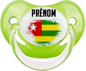 Drapeau effet pinceau Togo avec prénom Sucete Physiologique Vert classique