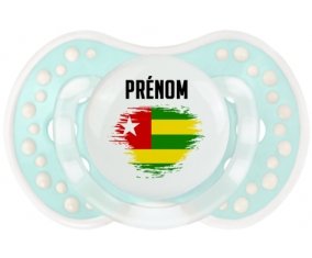 Drapeau effet pinceau Togo avec prénom Tétine LOVI Dynamic Retro-turquoise-lagon classique