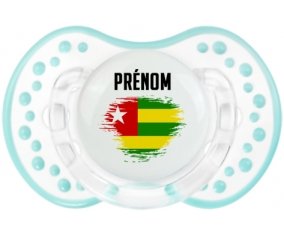 Drapeau effet pinceau Togo avec prénom Tétine LOVI Dynamic Retro-blanc-lagon classique