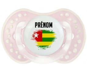 Drapeau effet pinceau Togo avec prénom Tétine LOVI Dynamic Retro-rose-tendre classique