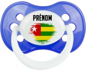 Drapeau effet pinceau Togo avec prénom : Sucette Anatomique personnalisée