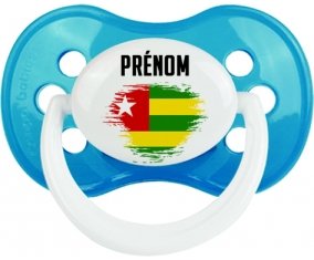 Drapeau effet pinceau Togo avec prénom Sucette Anatomique Cyan classique