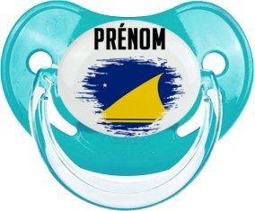 Drapeau effet pinceau Tokelau avec prénom : Sucette Physiologique personnalisée
