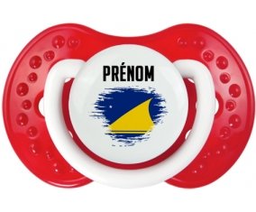 Drapeau effet pinceau Tokelau avec prénom Sucette LOVI Dynamic Blanc-rouge classique