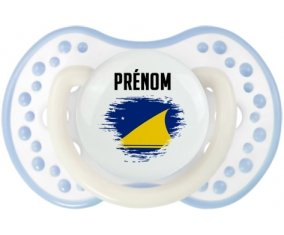 Drapeau effet pinceau Tokelau avec prénom Sucette LOVI Dynamic Blanc-cyan classique