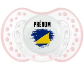Drapeau effet pinceau Tokelau avec prénom Sucette LOVI Dynamic Retro-blanc-rose-tendre classique