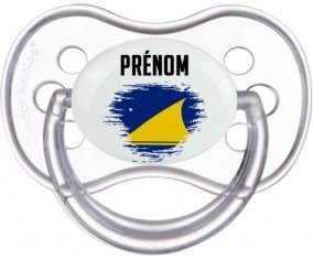 Drapeau effet pinceau Tokelau avec prénom Tétine Anatomique Transparente classique