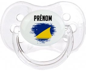 Drapeau effet pinceau Tokelau avec prénom Sucette Cerise Transparent classique