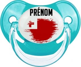 Drapeau effet pinceau Tonga avec prénom : Sucette Physiologique personnalisée