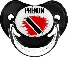 Drapeau effet pinceau Trinité-et-Tobago avec prénom Tétine Physiologique Noir classique