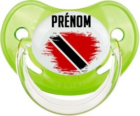 Drapeau effet pinceau Trinité-et-Tobago avec prénom Tétine Physiologique Vert classique