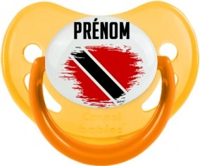 Drapeau effet pinceau Trinité-et-Tobago avec prénom Tétine Physiologique Jaune phosphorescente
