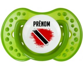 Drapeau effet pinceau Trinité-et-Tobago avec prénom : Sucette LOVI Dynamic personnalisée