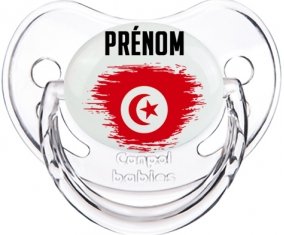 Drapeau effet pinceau Tunisie avec prénom Sucete Physiologique Transparent classique