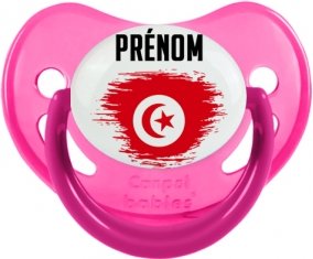 Drapeau effet pinceau Tunisie avec prénom Sucete Physiologique Rose phosphorescente