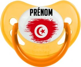 Drapeau effet pinceau Tunisie avec prénom Sucete Physiologique Jaune phosphorescente