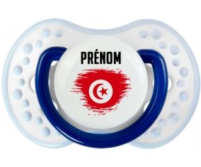 Drapeau effet pinceau Tunisie avec prénom Tétine LOVI Dynamic Marine-blanc-bleu classique