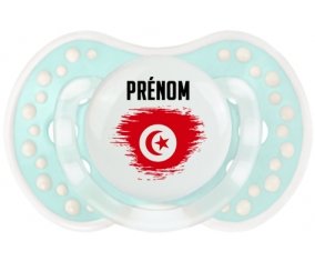 Drapeau effet pinceau Tunisie avec prénom Tétine LOVI Dynamic Retro-turquoise-lagon classique