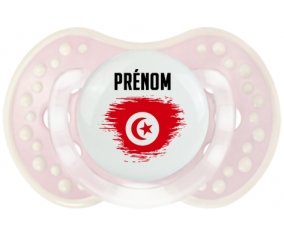Drapeau effet pinceau Tunisie avec prénom Tétine LOVI Dynamic Retro-rose-tendre classique