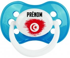 Drapeau effet pinceau Tunisie avec prénom Sucette Anatomique Cyan classique