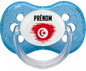 Drapeau effet pinceau Tunisie avec prénom : Sucette Cerise personnalisée
