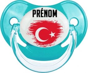 Drapeau effet pinceau Turquie avec prénom : Sucette Physiologique personnalisée