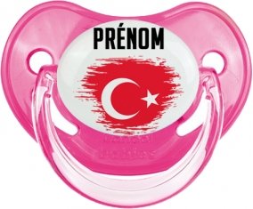 Drapeau effet pinceau Turquie avec prénom Sucette Physiologique Rose classique