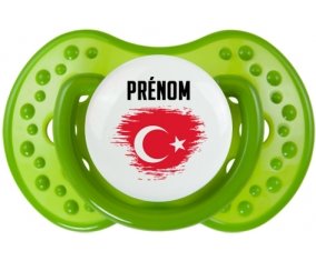 Drapeau effet pinceau Turquie avec prénom Sucette LOVI Dynamic Vert classique