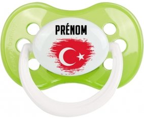 Drapeau effet pinceau Turquie avec prénom Tétine Anatomique Vert classique