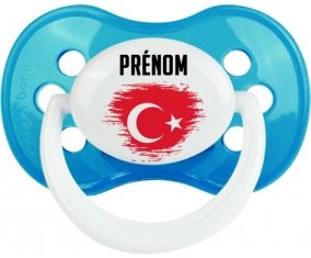 Drapeau effet pinceau Turquie avec prénom Tétine Anatomique Cyan classique