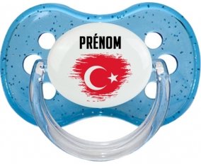 Drapeau effet pinceau Turquie avec prénom : Sucette Cerise personnalisée