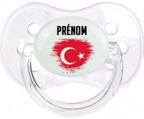 Drapeau effet pinceau Turquie avec prénom Sucette Cerise Transparent classique