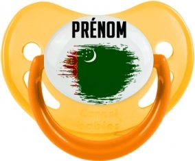 Drapeau effet pinceau Turkménistan avec prénom Sucette Physiologique Jaune phosphorescente